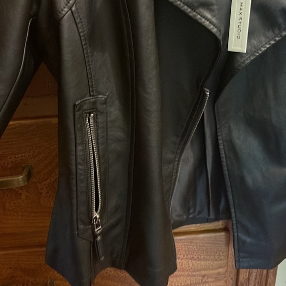 NWT Max Studio Vegan Leather Jacket - Picture 3 of 5
